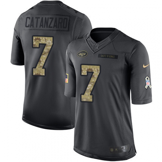 Youth Nike New York Jets #7 Chandler Catanzaro Limited Black 2016 Salute to Service NFL Jersey - Ujersey