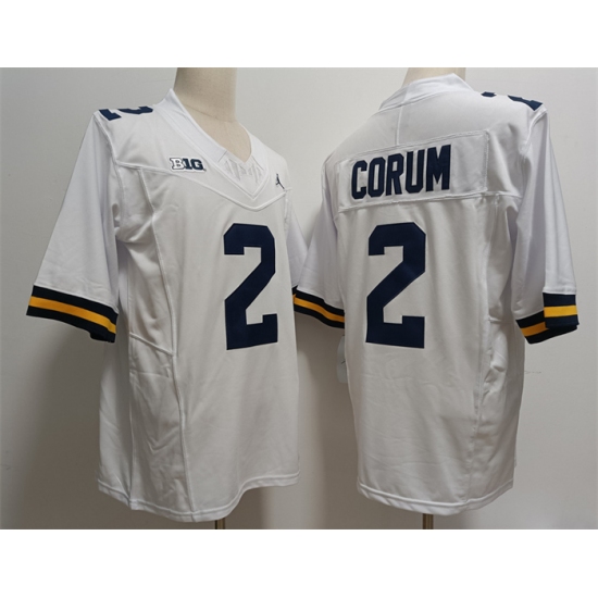 Men's Michigan Wolverines #2 CORUM White 2023 F.U.S.E. Stitched Jersey - Ujersey