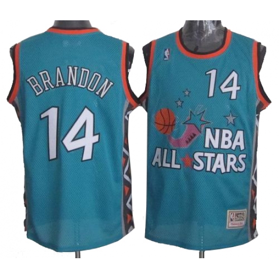 Men's Mitchell and Ness Cleveland Cavaliers #14 Terrell Brandon Authentic Light Blue 1996 All Star Throwback NBA Jersey - Ujersey