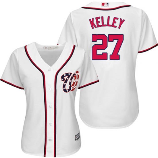 Women's Majestic Washington Nationals #27 Shawn Kelley Authentic White Home Cool Base MLB Jersey - Ujersey