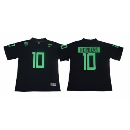 Oregon Ducks 10 Justin Herbert Black Nike College Football Jersey - Ujersey