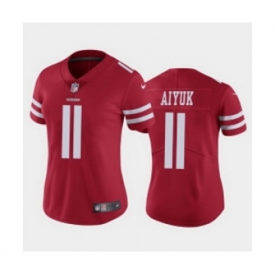 Women San Francisco 49ers #11 Brandon Aiyuk Red Team Color Stitched NFL Vapor Untouchable Limited Jersey - Ujersey