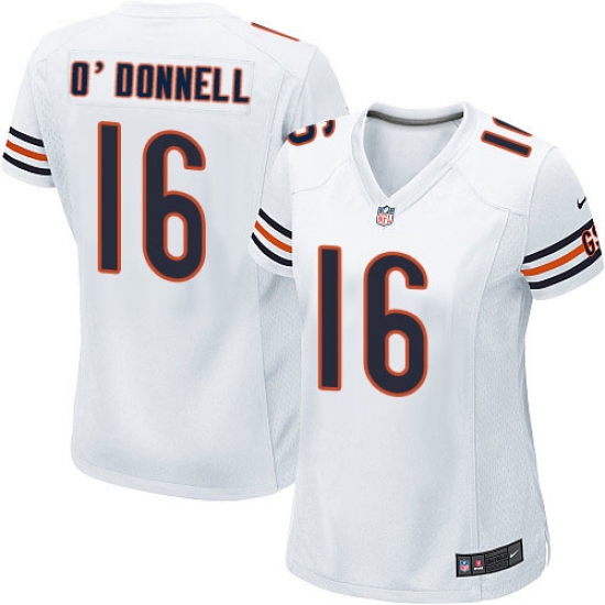 Women's Nike Chicago Bears #16 Pat O'Donnell Game White NFL Jersey - Ujersey