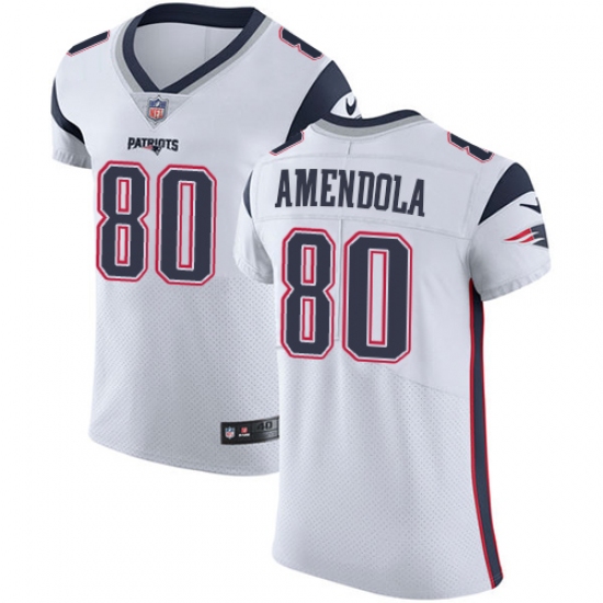 Men's Nike New England Patriots #80 Danny Amendola White Vapor Untouchable Elite Player NFL Jersey - Ujersey