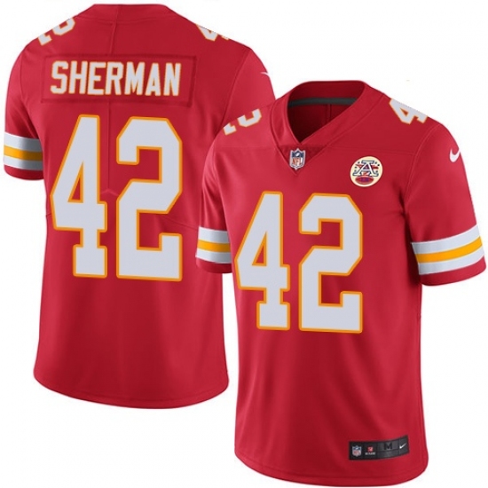 Youth Nike Kansas City Chiefs #42 Anthony Sherman Red Team Color Vapor Untouchable Limited Player NFL Jersey - Ujersey
