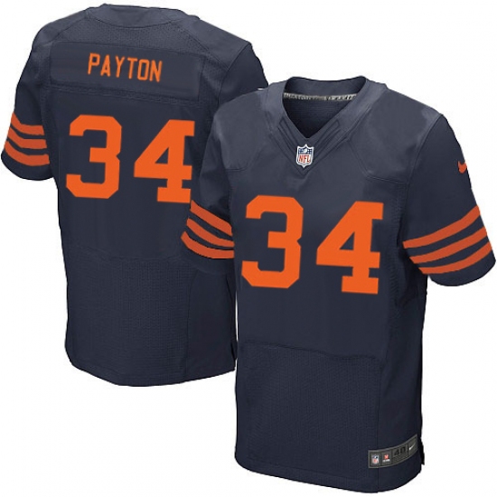 Men's Nike Chicago Bears #34 Walter Payton Elite Navy Blue Alternate NFL Jersey - Ujersey
