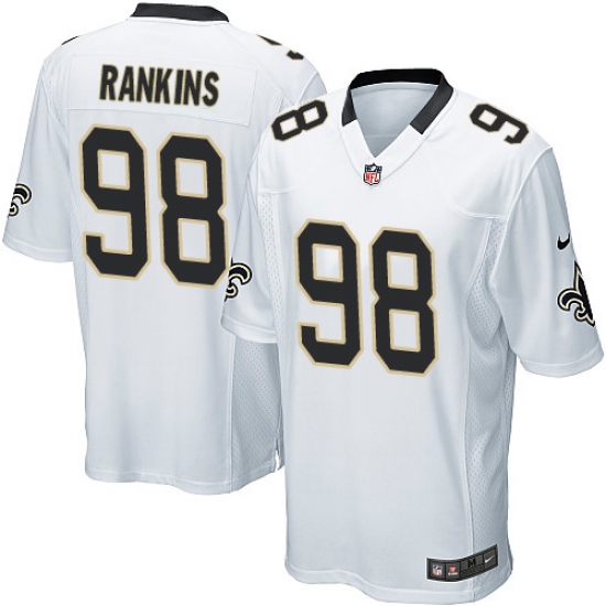 Men's Nike New Orleans Saints #98 Sheldon Rankins Game White NFL Jersey - Ujersey