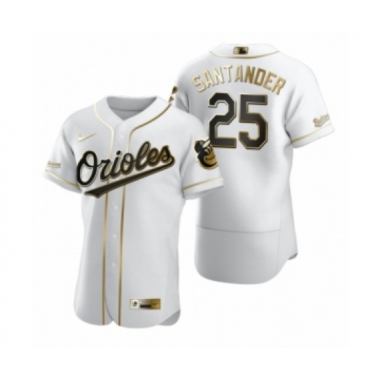 Men's Baltimore Orioles #25 Anthony Santander Nike White Authentic Golden Edition Jersey - Ujersey