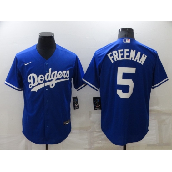 Men's Nike Los Angeles Dodgers #5 Freddie Freeman Blue Stitched Baseball Jersey - Ujersey