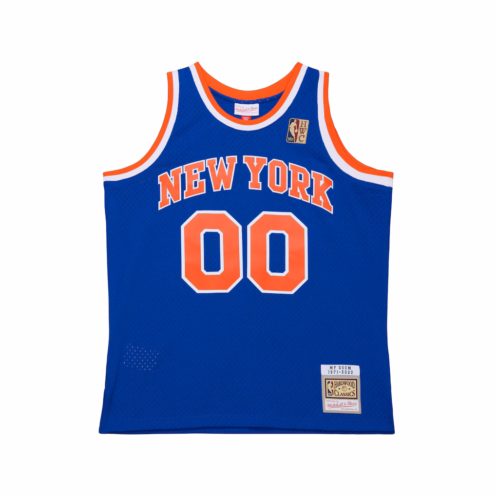 Men's MF DOOM x NY Knicks x Mitchell & Ness Blue A New York Story Fashion Jersey - Ujersey