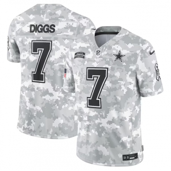 Men's Dallas Cowboys #7 Trevon Diggs 2024 Arctic Camo Salute To Service Limited Stitched Football Jersey - Ujersey