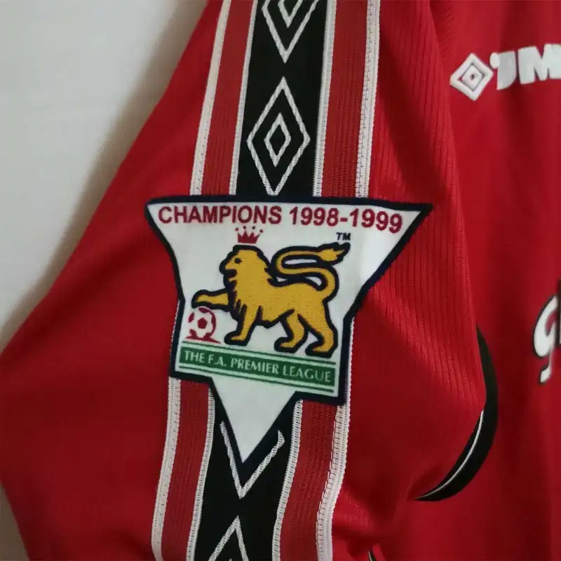 Manchester United Retro Home Long Sleeve Football Jersey Shirt 1998/99 - Ujersey NHL