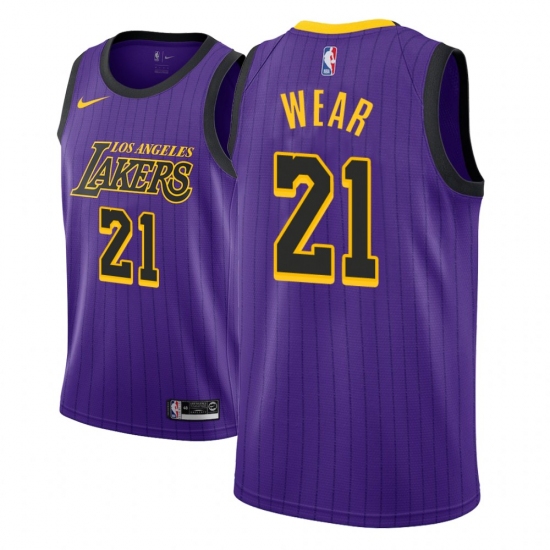 Men NBA 2018-19 Los Angeles Lakers #21 Travis Wear City Edition Purple Jersey - Ujersey