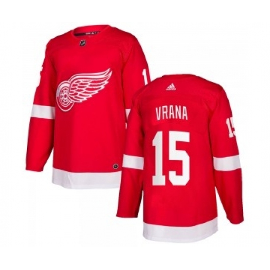 Men's Detroit Red Wings #15 Jakub Vrana Adidas Authentic Home Red Jersey - Ujersey