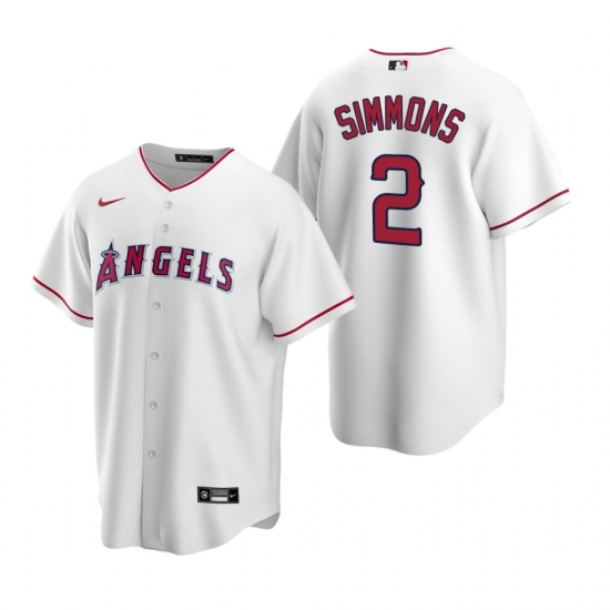 Men's Nike Los Angeles Angels #2 Andrelton Simmons White Home Stitched Baseball Jersey - Ujersey