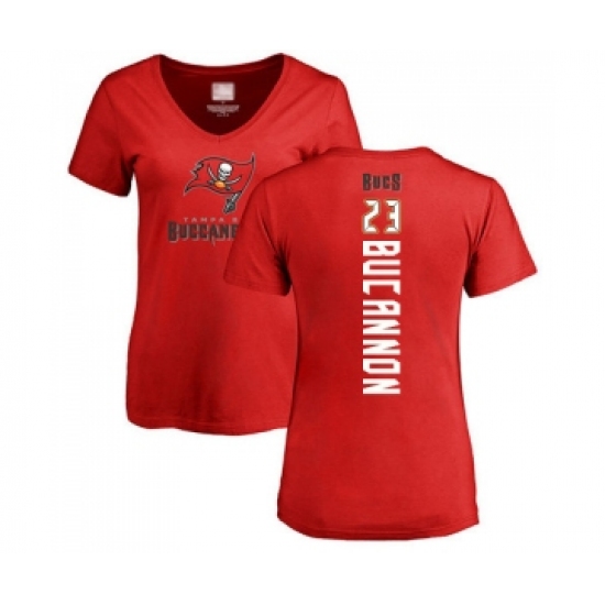 Football Women's Tampa Bay Buccaneers #23 Deone Bucannon Red Backer T-Shirt - Ujersey