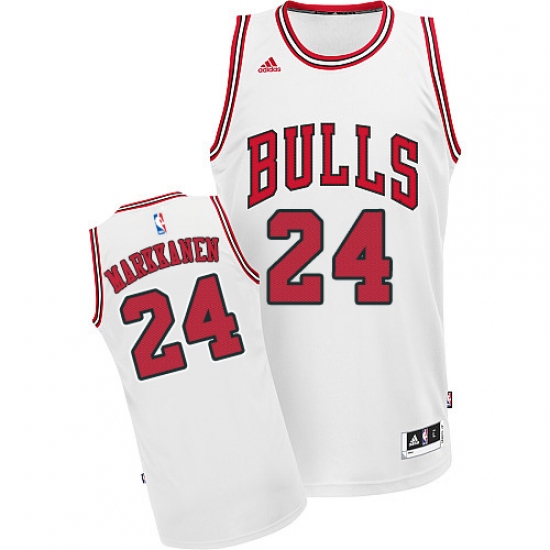 Men's Adidas Chicago Bulls #24 Lauri Markkanen Swingman White Home NBA Jersey - Ujersey
