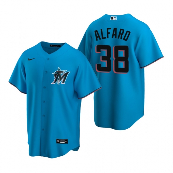 Men's Nike Miami Marlins #38 Jorge Alfaro Blue Alternate Stitched Baseball Jersey - Ujersey