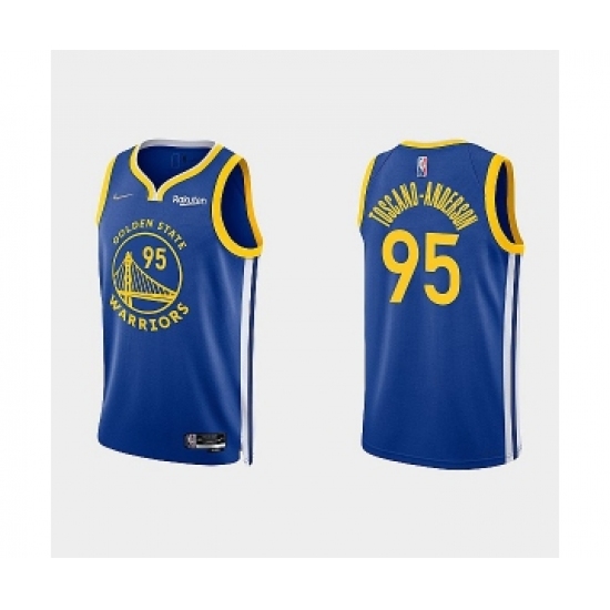 Mens Golden State Warriors #95 Juan Toscano-Anderson 2022 Royal Stitched Basketball Jersey - Ujersey