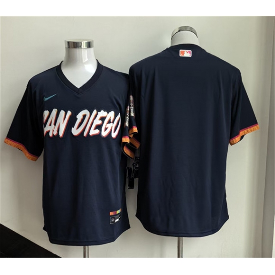 Men's San Diego Padres Blank Obsidian 2026 City Connect Stadium Stitched Baseball Jersey - Ujersey