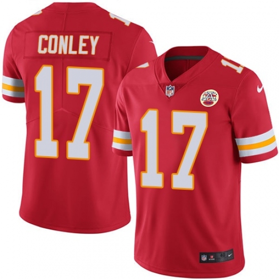Men's Nike Kansas City Chiefs #17 Chris Conley Red Team Color Vapor Untouchable Limited Player NFL Jersey - Ujersey