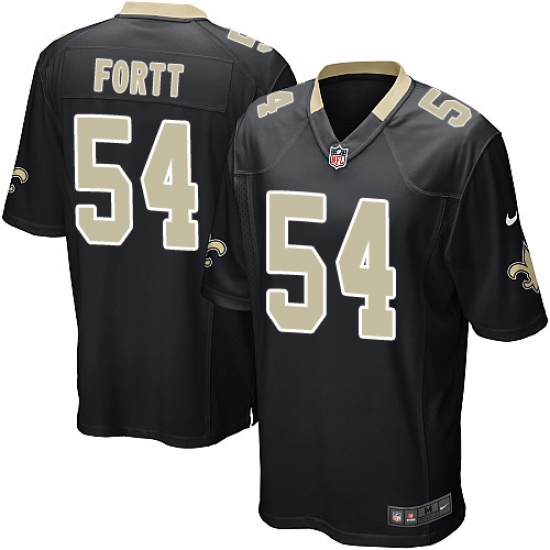 Men's Nike New Orleans Saints #54 Khairi Fortt Game Black Team Color NFL Jersey - Ujersey
