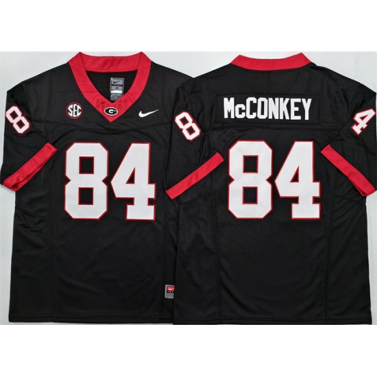 Men's Georgia Bulldogs #84 Ladd McConkey Black 2025 F.U.S.E. Stitched Jersey