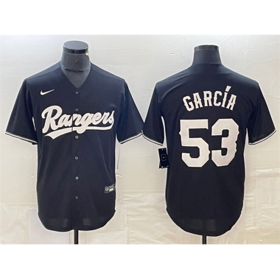 Men's Texas Rangers #53 Adolis García Black Cool Base Stitched Baseball Jersey - Ujersey