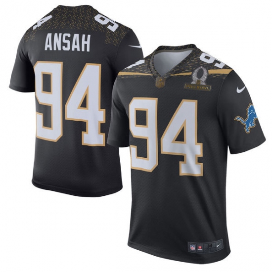 Men's Nike Detroit Lions #94 Ziggy Ansah Elite Black Team Irvin 2016 Pro Bowl NFL Jersey - Ujersey