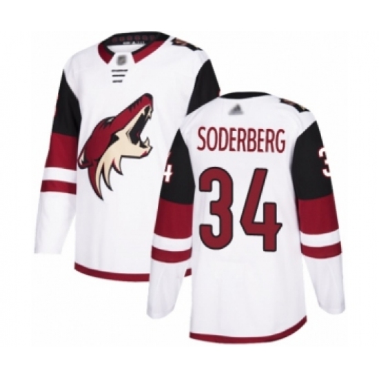 Youth Arizona Coyotes #34 Carl Soderberg Authentic White Away Hockey Jersey