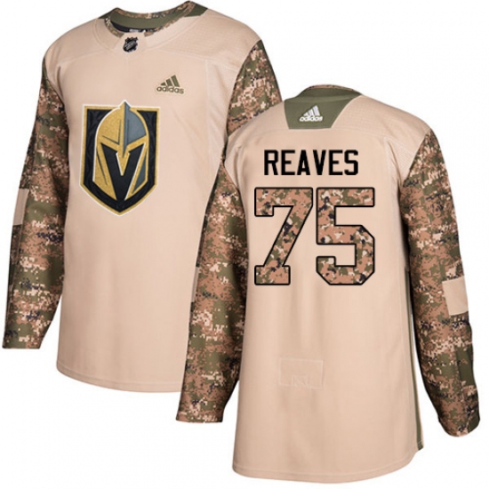 Men's Adidas Vegas Golden Knights #75 Ryan Reaves Authentic Camo Veterans Day Practice NHL Jersey - Ujersey