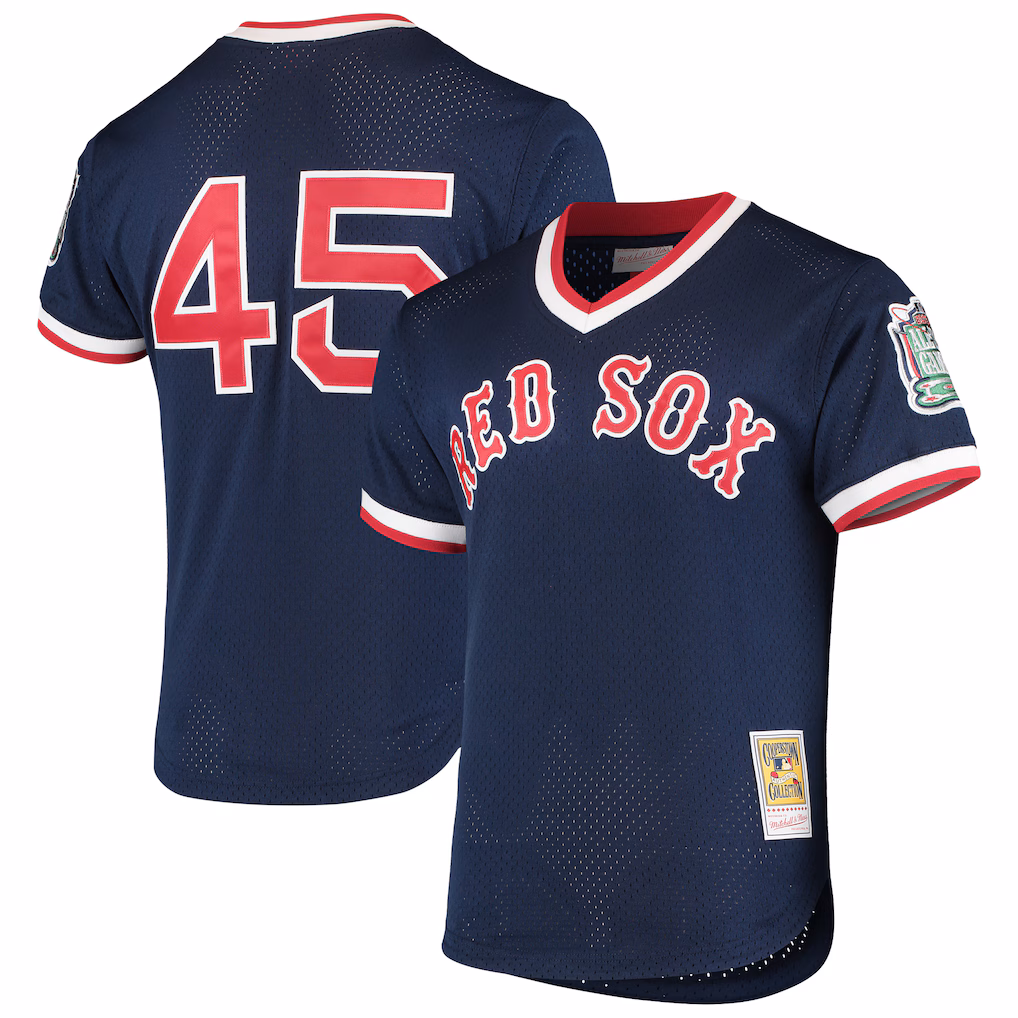 Men's Boston Red Sox Pedro Martinez Mitchell & Ness Navy Authentic Batting Practice Jersey - Ujersey