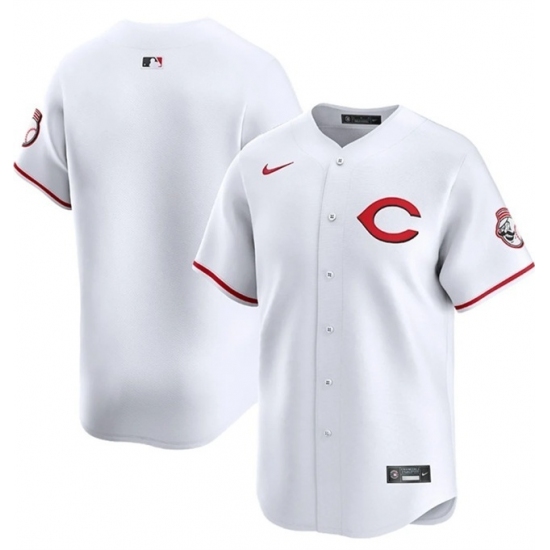 Men's Cincinnati Reds Blank White 2025 Home Limited Stitched Baseball Jersey - Ujersey