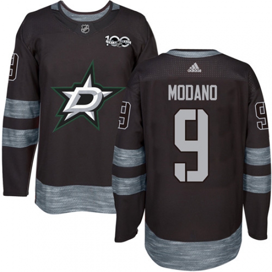 Men's Adidas Dallas Stars #9 Mike Modano Premier Black 1917-2017 100th Anniversary NHL Jersey - Ujersey