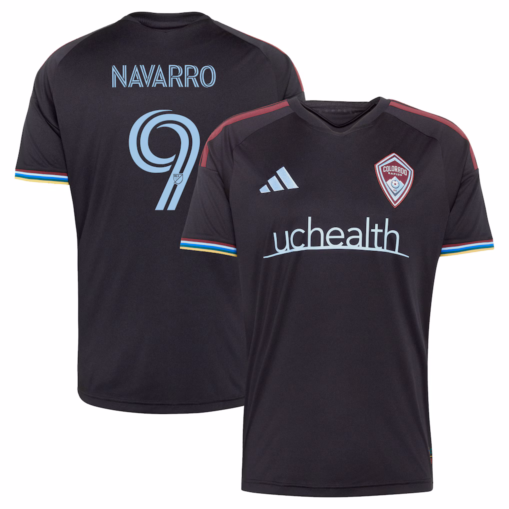 Men's Colorado Rapids Rafael Navarro adidas Black 2026 Colorful Colorado Replica Jersey