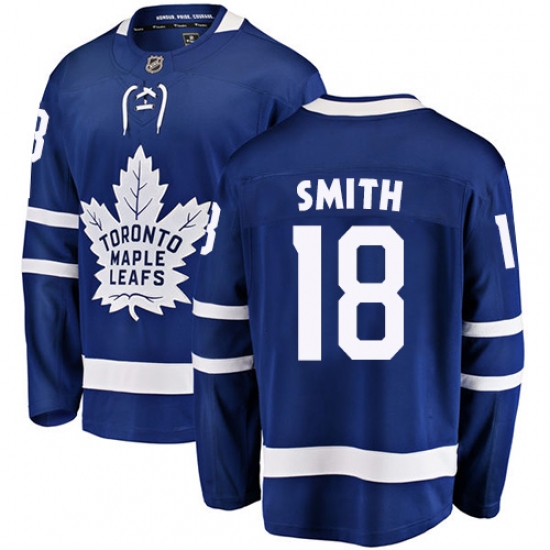 Men's Toronto Maple Leafs #18 Ben Smith Fanatics Branded Royal Blue Home Breakaway NHL Jersey - Ujersey