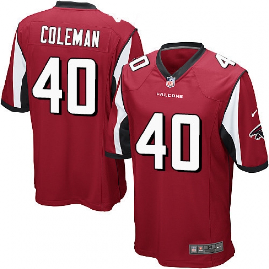 Men's Nike Atlanta Falcons #40 Derrick Coleman Game Red Team Color NFL Jersey - Ujersey