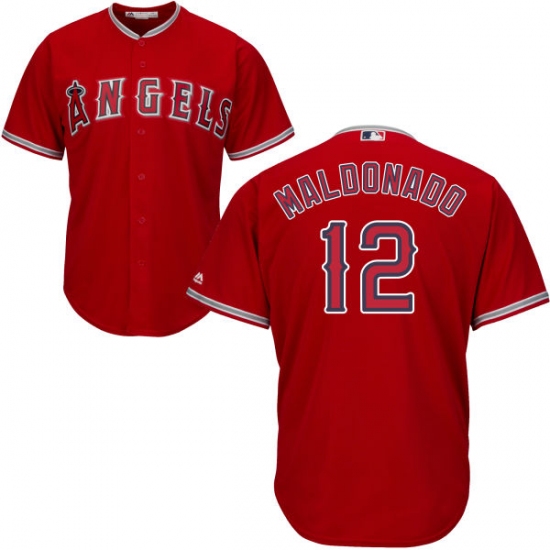 Youth Majestic Los Angeles Angels of Anaheim #12 Martin Maldonado Replica Red Alternate Cool Base MLB Jersey - Ujersey