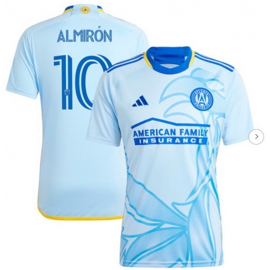 Men's Atlanta United FC Miguel Almiron adidas Light Blue 2024 The Resurgens Kit Replica Player Jersey - Ujersey