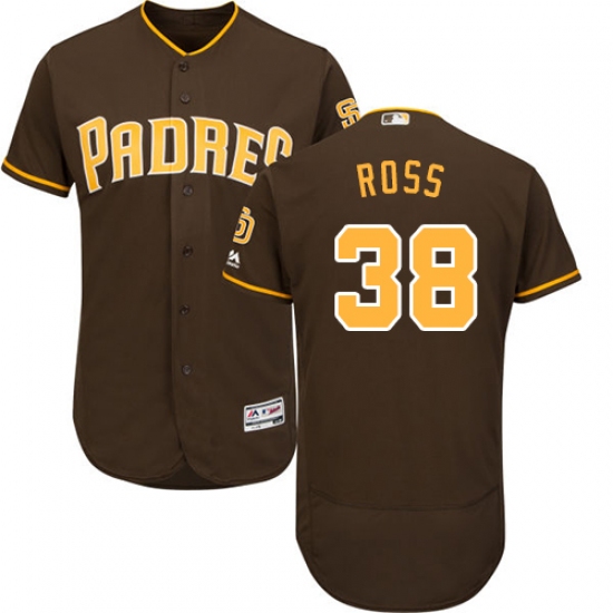 Men's Majestic San Diego Padres #38 Tyson Ross Brown Alternate Flex Base Authentic Collection MLB Jersey - Ujersey