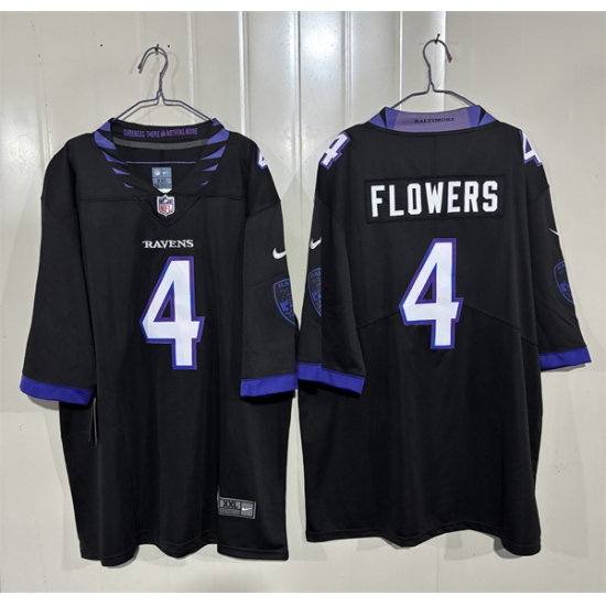 Men's Baltimore Ravens #4 Zay Flowers Black 2026 Alternate Vapor Limited Football Stitched Jersey - Ujersey