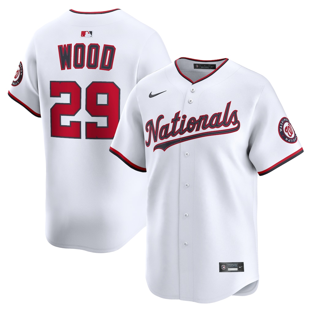 Men's Washington Nationals James Wood Nike White Home Limited Player Jersey - Ujersey Shop