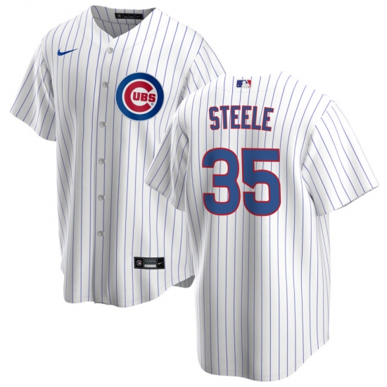 Men's Chicago Cubs #35 Justin Steele Nike Home White Cool Base Jersey - Ujersey