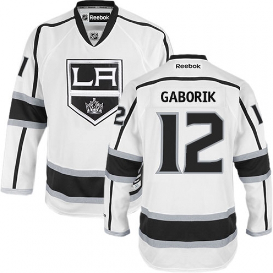 Women's Reebok Los Angeles Kings #12 Marian Gaborik Authentic White Away NHL Jersey - Ujersey