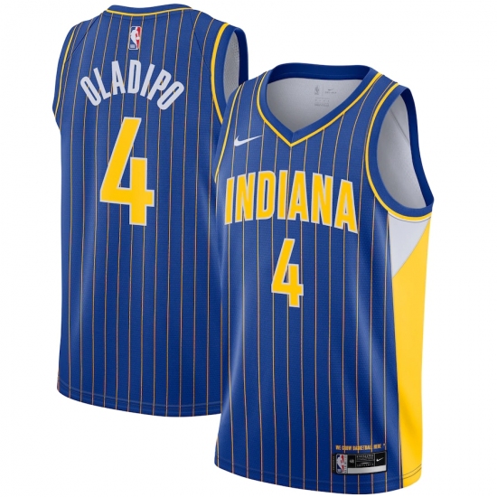 Men's Indiana Pacers #4 Victor Oladipo Nike Blue 2020-21 Swingman Player Jersey - Ujersey