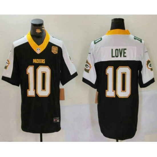 Men's Green Bay Packers #10 Jordan Love Black 2024 FUSE 13 Time World Champions Vapor Limited Stitched Jersey - Ujersey