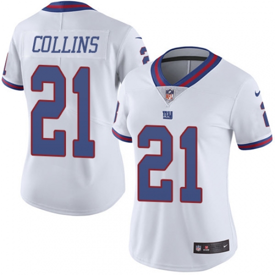 Women's Nike New York Giants #21 Landon Collins Limited White Rush Vapor Untouchable NFL Jersey - Ujersey