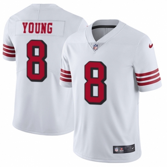 Youth Nike San Francisco 49ers #8 Steve Young Limited White Rush Vapor Untouchable NFL Jersey - Ujersey