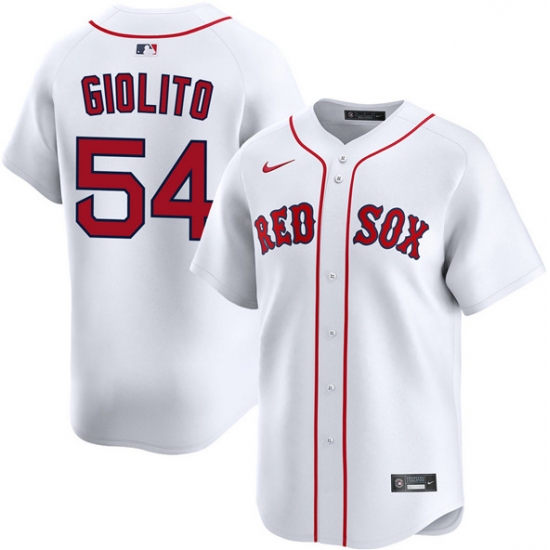 Men's Boston Red Sox #54 Lucas Giolito White 2024 Home Limited Stitched Baseball Jersey - Ujersey