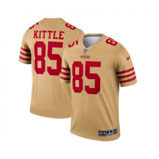 Men's San Francisco 49ers #85 George Kittle 2022 New Gold Inverted Legend Stitched Football Jersey - Ujersey